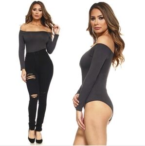 Long Sleeve Off-Shoulder Bodysuit